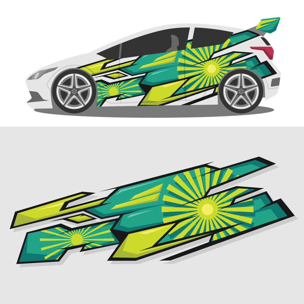 Green Sporty Car Decal Stickers vector
