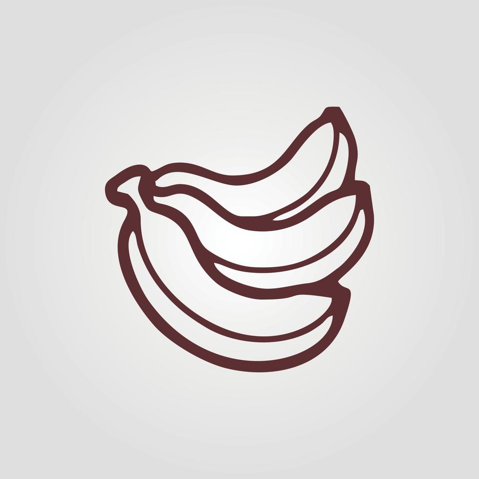 Banana silhouette sign isolated vector on grey background. Adobe Illustrator Artwork