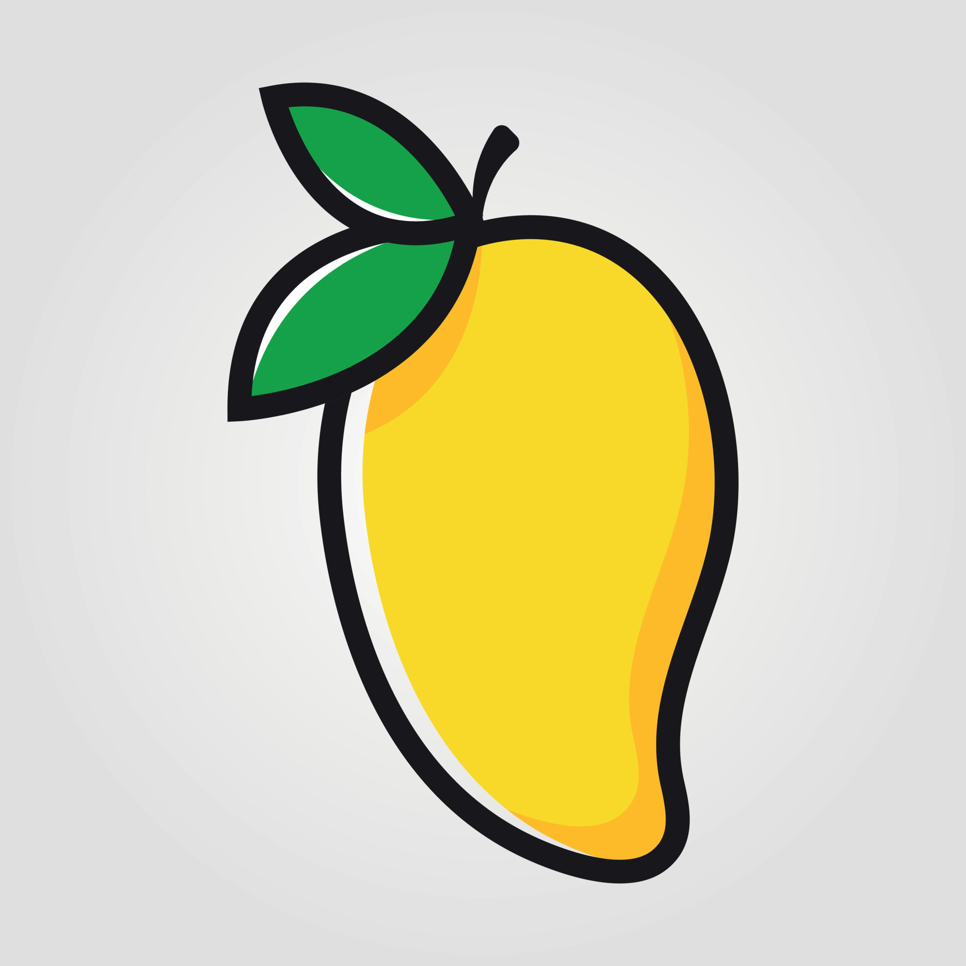 emoji de redes sociales de fruta de mango. vector simple moderno para