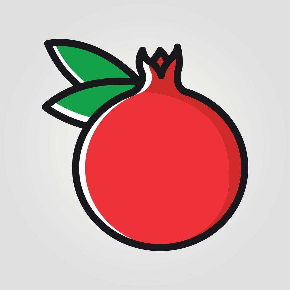 Pomegranate Fruit Social Media Emoji. Modern Simple Vector For Web Site Or Mobile App Adobe Illustrator Artwork