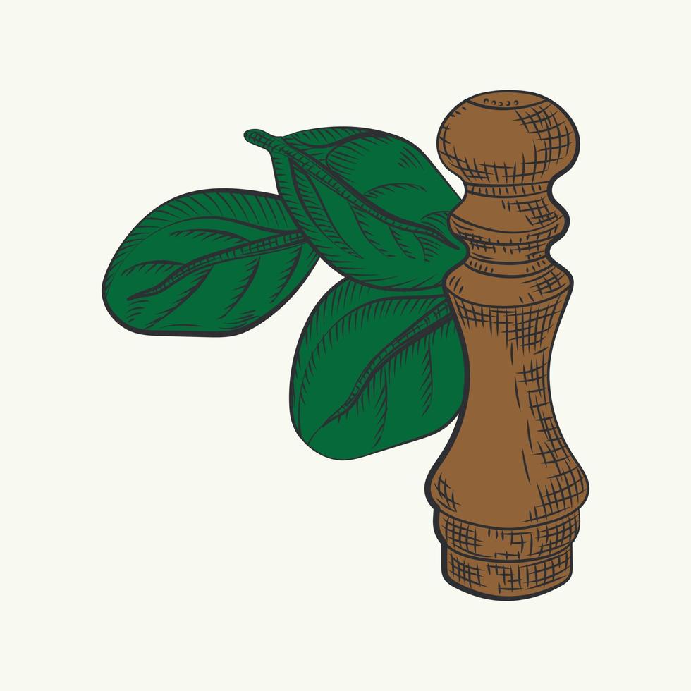 ilustración vectorial dibujada a mano - vector de olla de sal. flor planta con hojas adobe illustrator ilustraciones