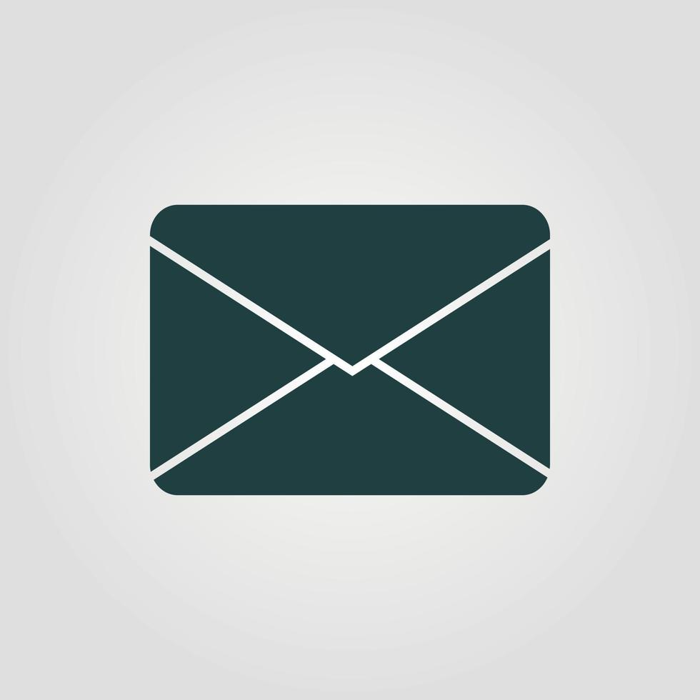 Email vector icon. Black illustration isolated on white background for