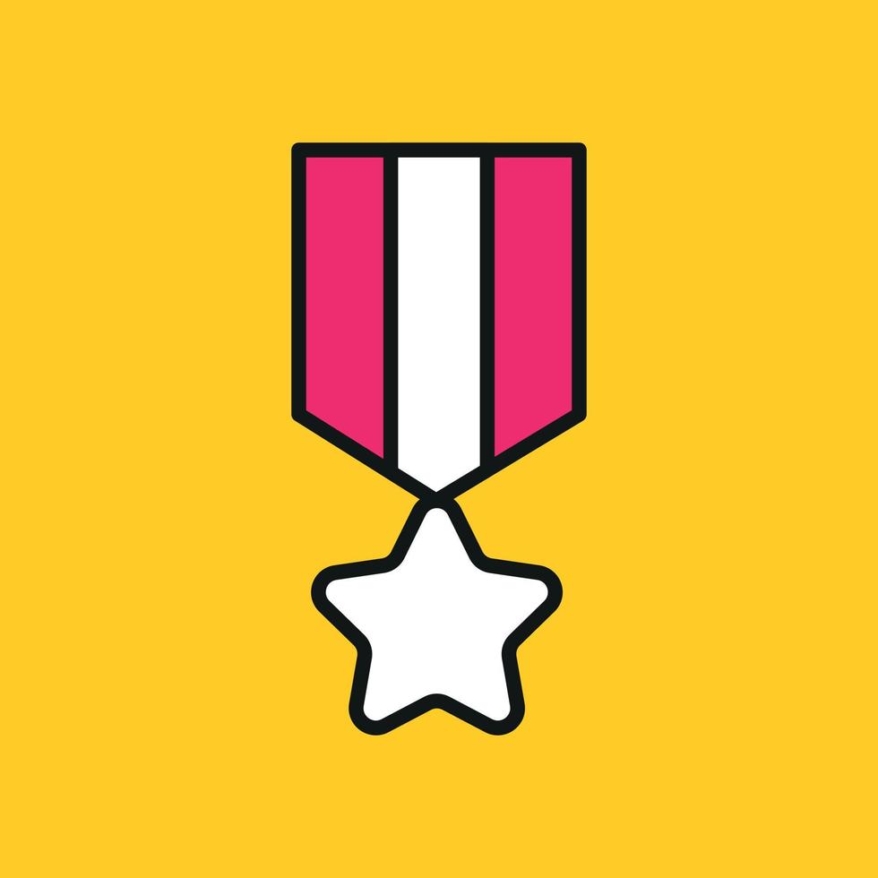 Award icon symbol vector on yellow background. Adobe Illustrator Artwork