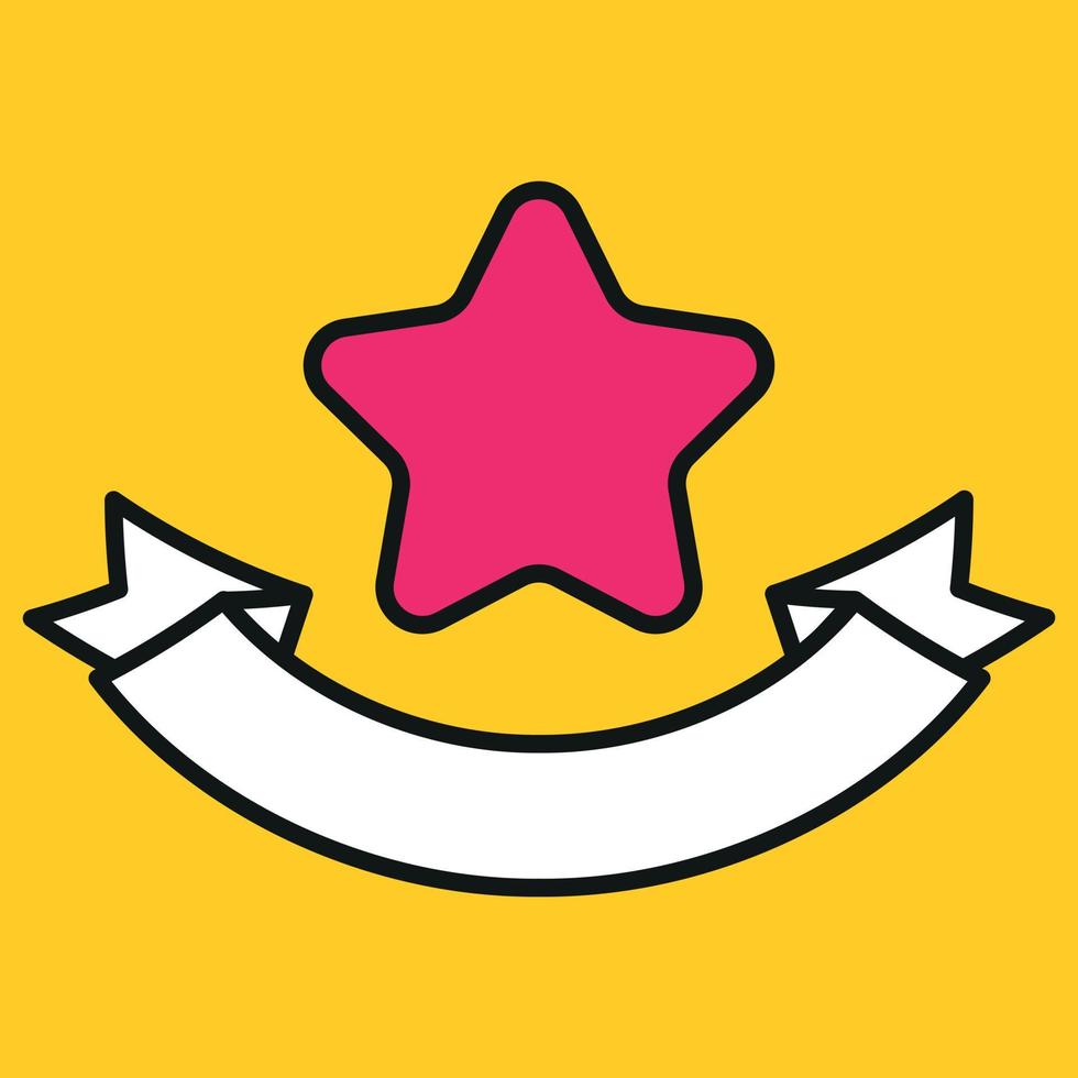 Award icon symbol vector on yellow background. Adobe Illustrator Artwork