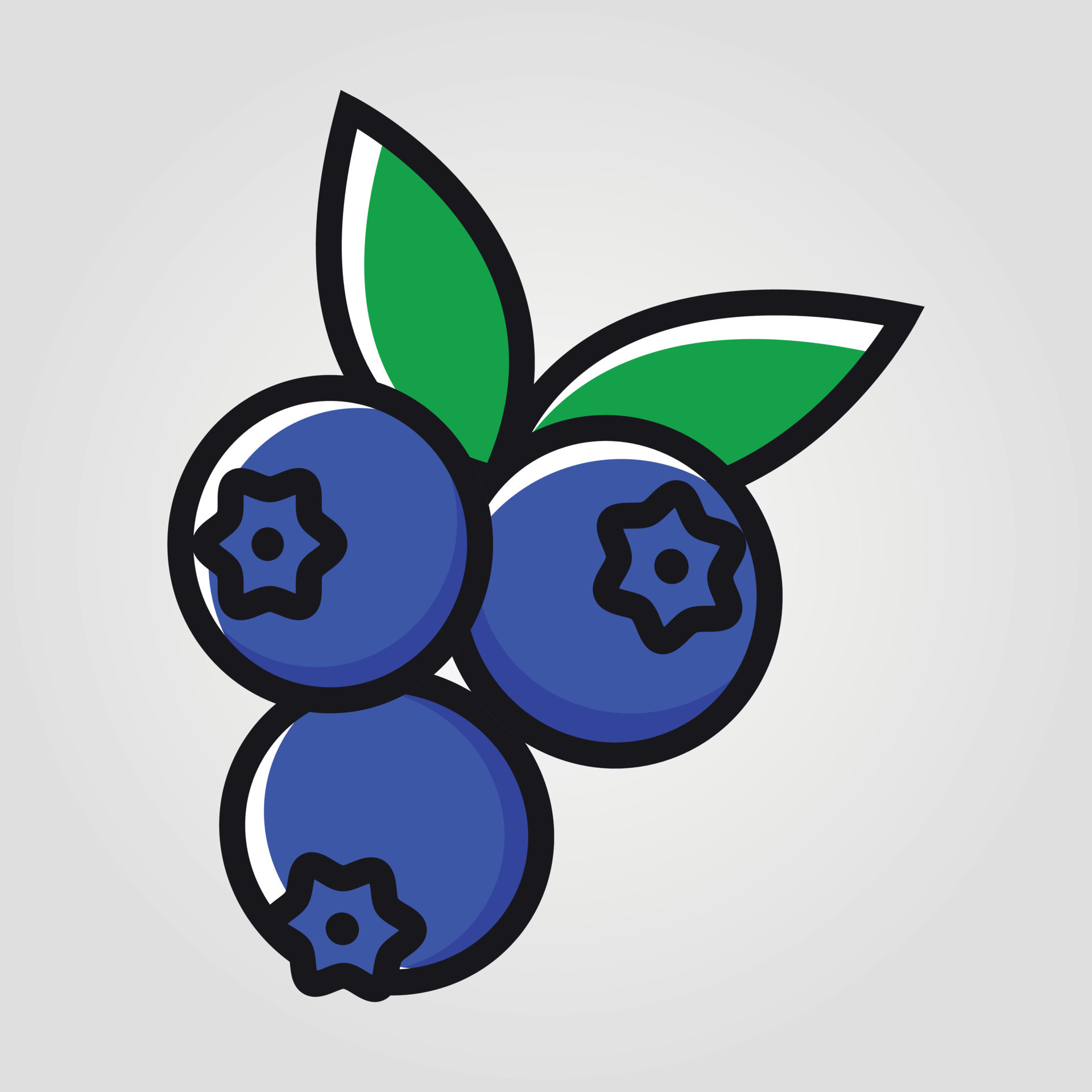 Blueberry Fruit Social Media Emoji. Modern Simple Vector For Web Site