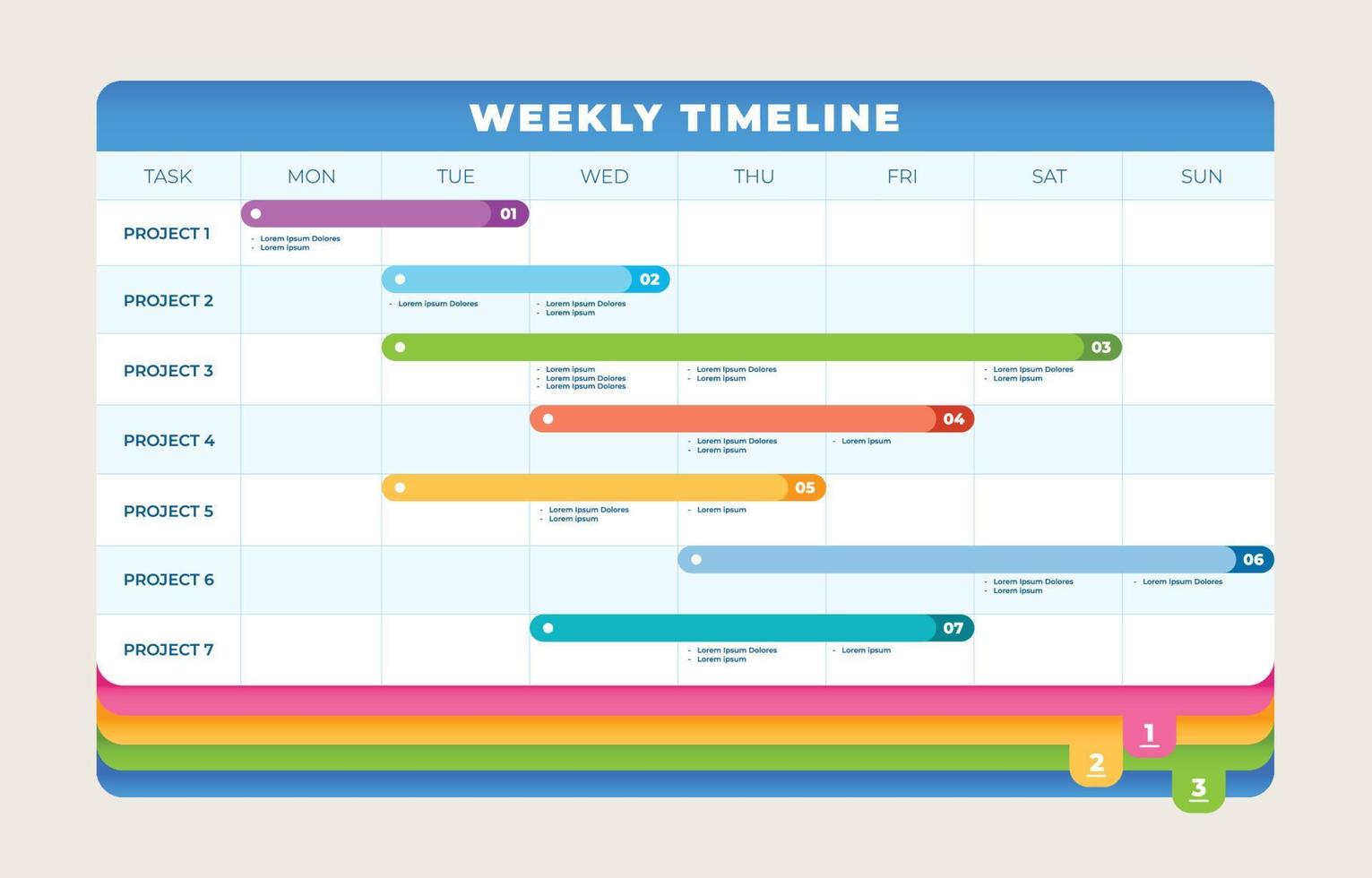 Weekly Timeline Journal Template vector