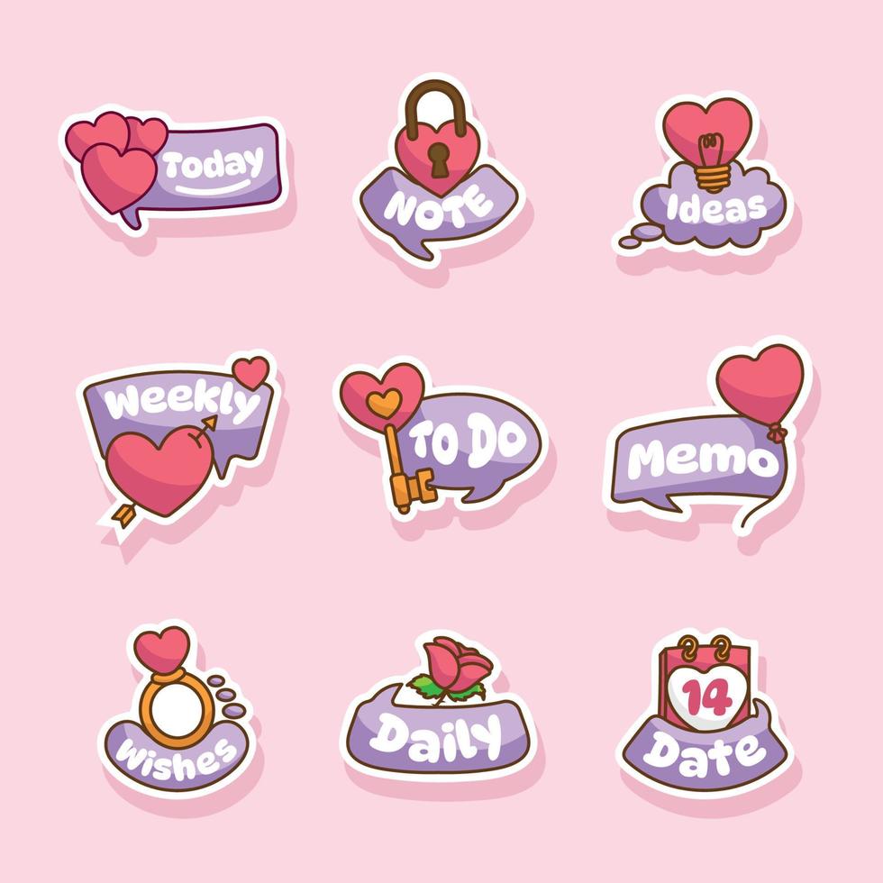 Love Sticker Journal vector