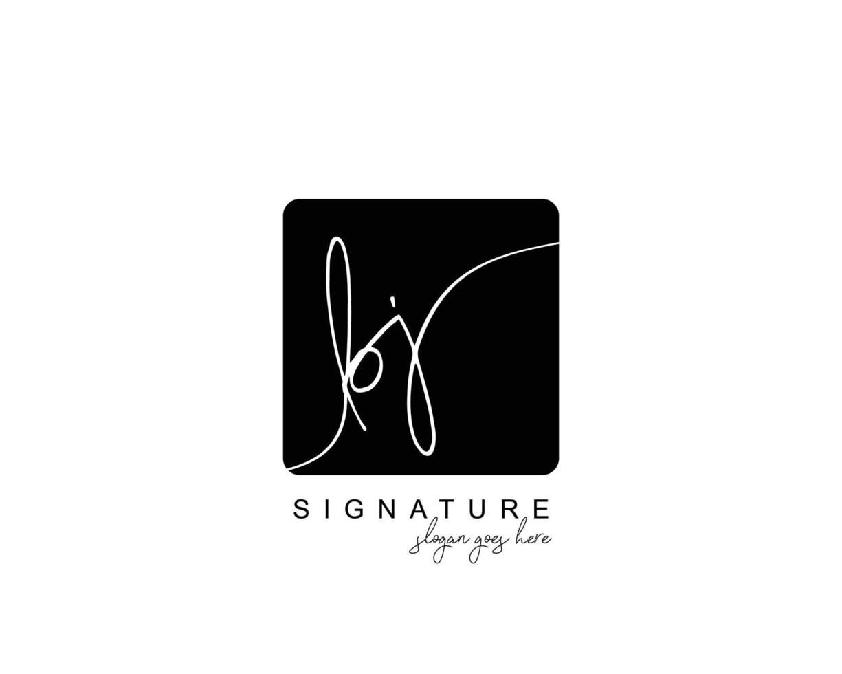 monograma de belleza bj inicial y diseño de logotipo elegante, logotipo de escritura a mano de firma inicial, boda, moda, floral y botánica con plantilla creativa. vector