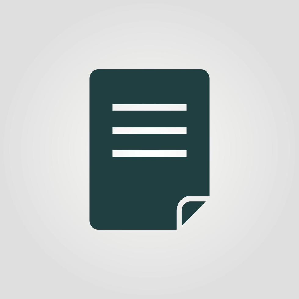 Curve paper vector icon. Black illustration isolated on white background for graphic and web design.