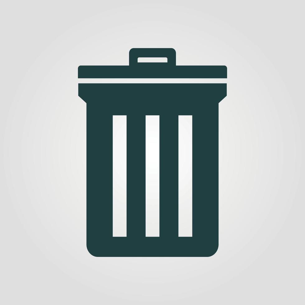 Trash bin vector icon. Black illustration isolated on white background for graphic and web design.