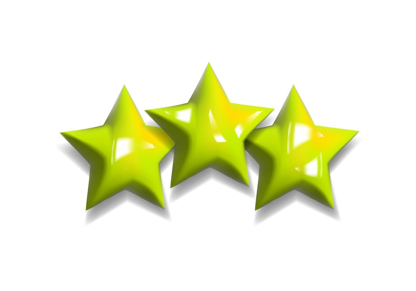 vector illustration 3d stars quality rating. stars of golden yellow glossy color. customer achievement and feedback. realistic 3d high rating. vector illustration