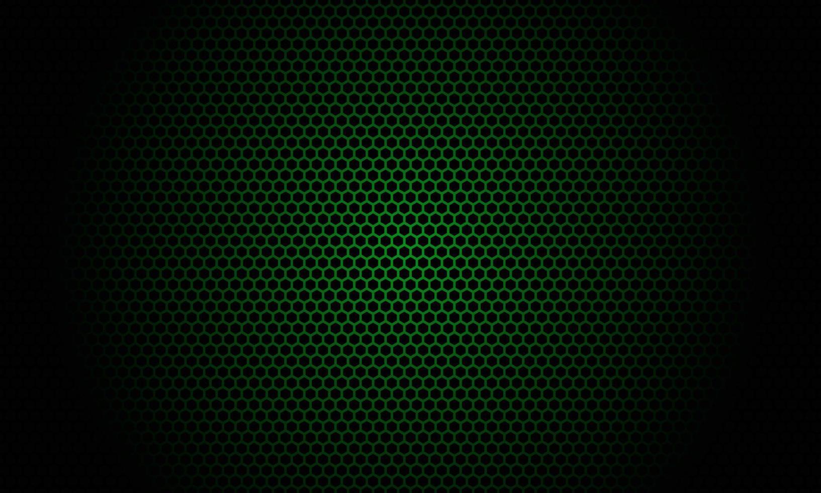 Background with a hexagon pattern design with black and dark green colors vector