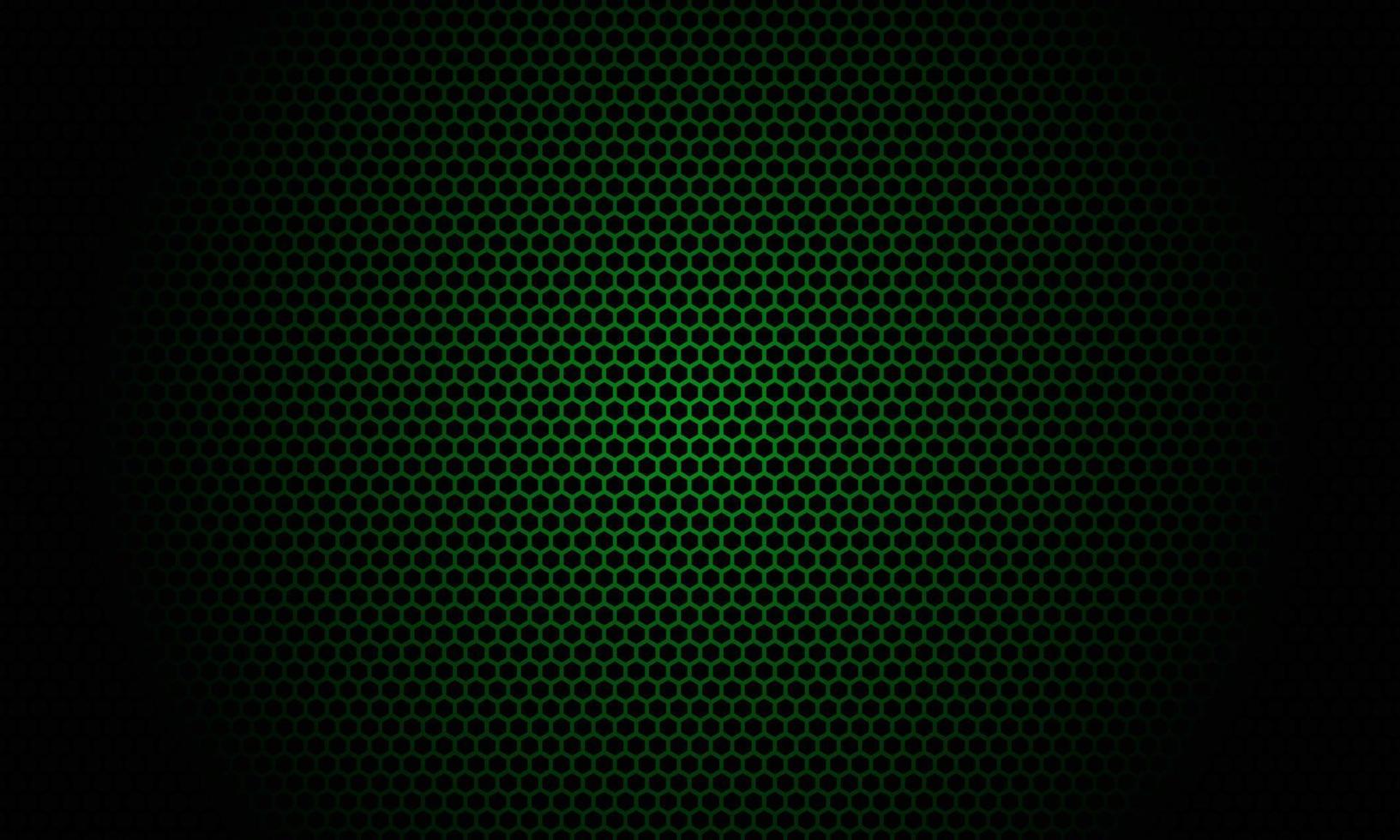 fondo con un diseño de patrón hexagonal con colores negro y verde oscuro vector