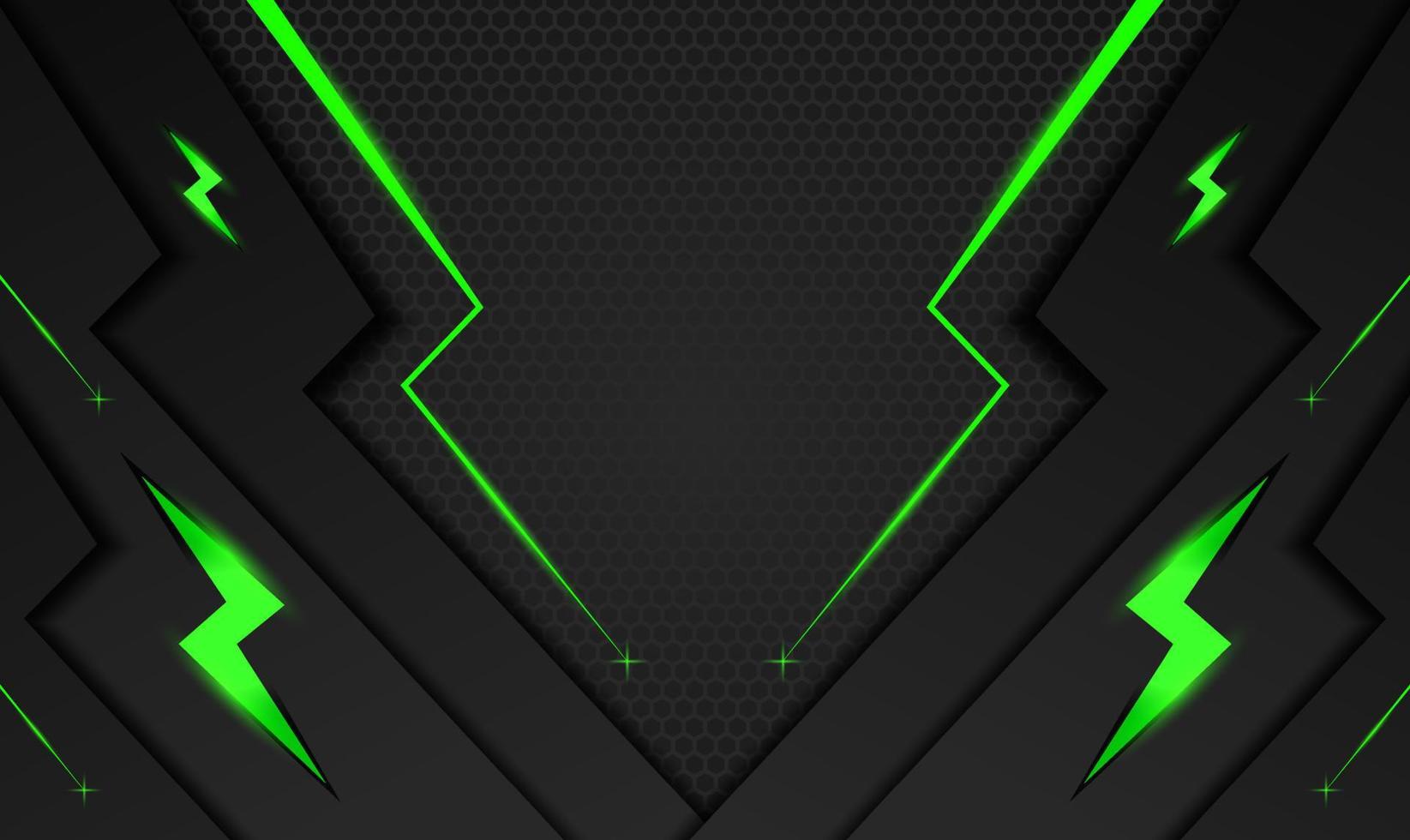 fondo de juego futurista verde oscuro abstracto con patrón hexagonal, fondo geométrico verde oscuro para banner o transmisión fuera de línea, plantilla de fondo de juego vector