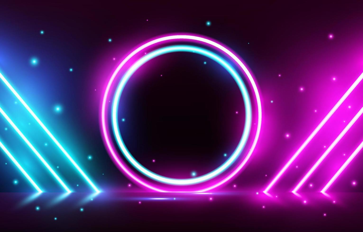 Neon Lights Circle Background vector