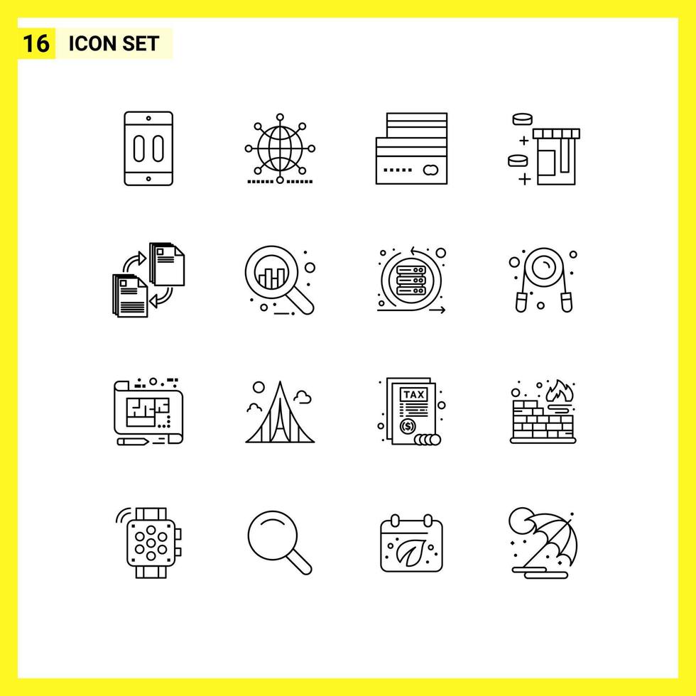 16 Creative Icons Modern Signs and Symbols of healthcare tablet business payment ecommerce Editable Vector Design Elements