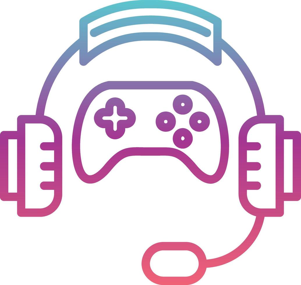 icono de vector de auriculares de juego