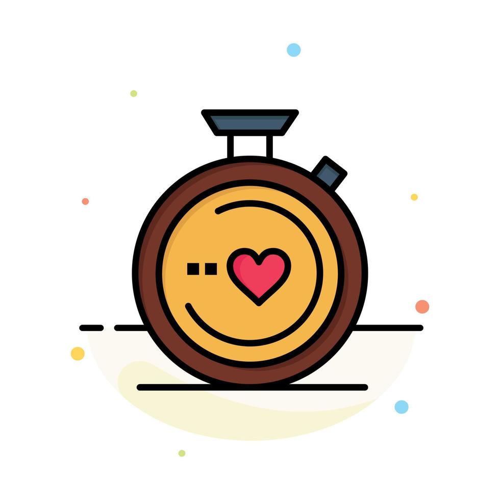 Compass Love Heart Wedding Abstract Flat Color Icon Template vector