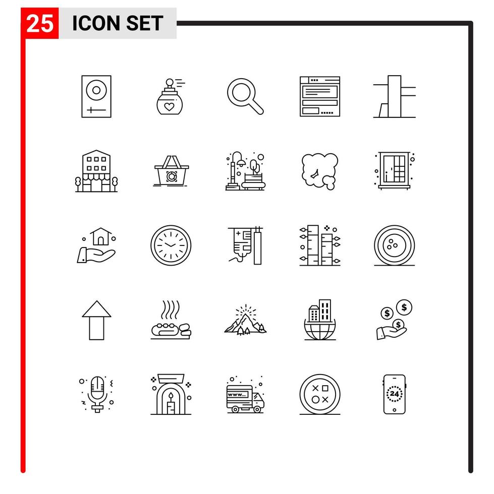Modern Set of 25 Lines Pictograph of buildings code aroma computing file Editable Vector Design Elements