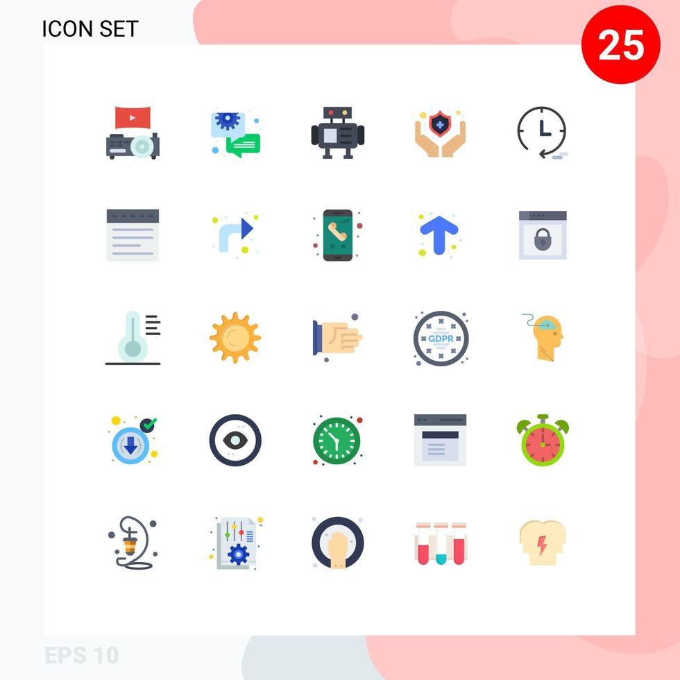 25 Flat Color concept for Websites Mobile and Apps web watch science time shield Editable Vector Design Elements