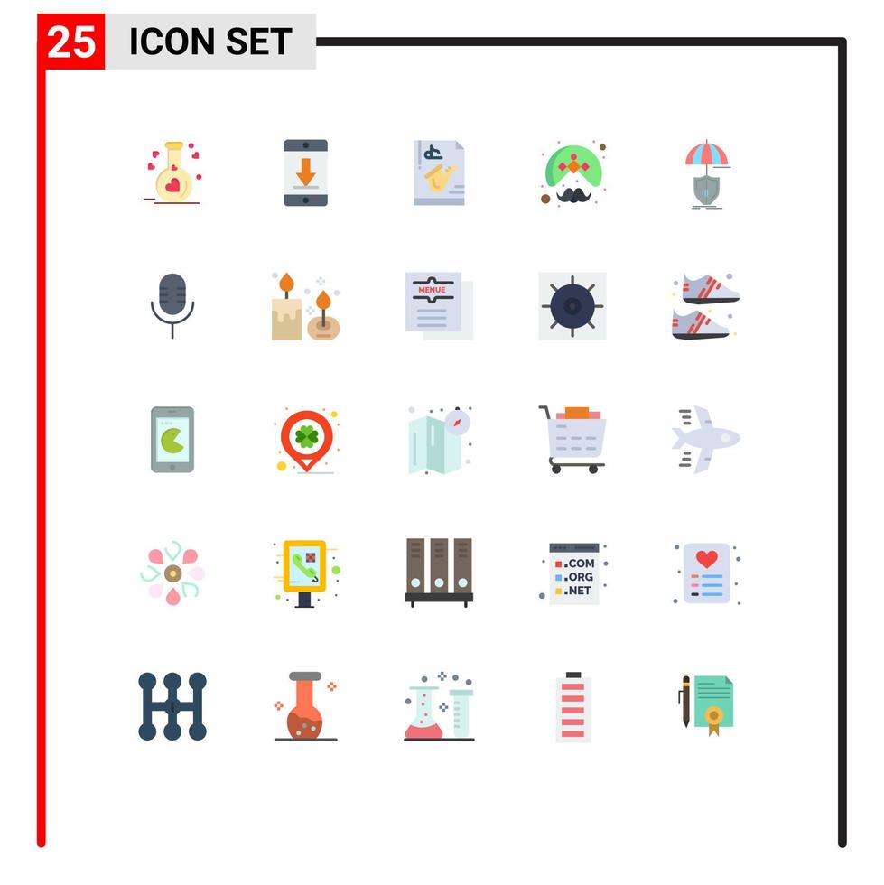 paquete de iconos vectoriales de stock de 25 signos y símbolos de línea para elementos de diseño vectorial editables de juego indio móvil de hombre turbante vector