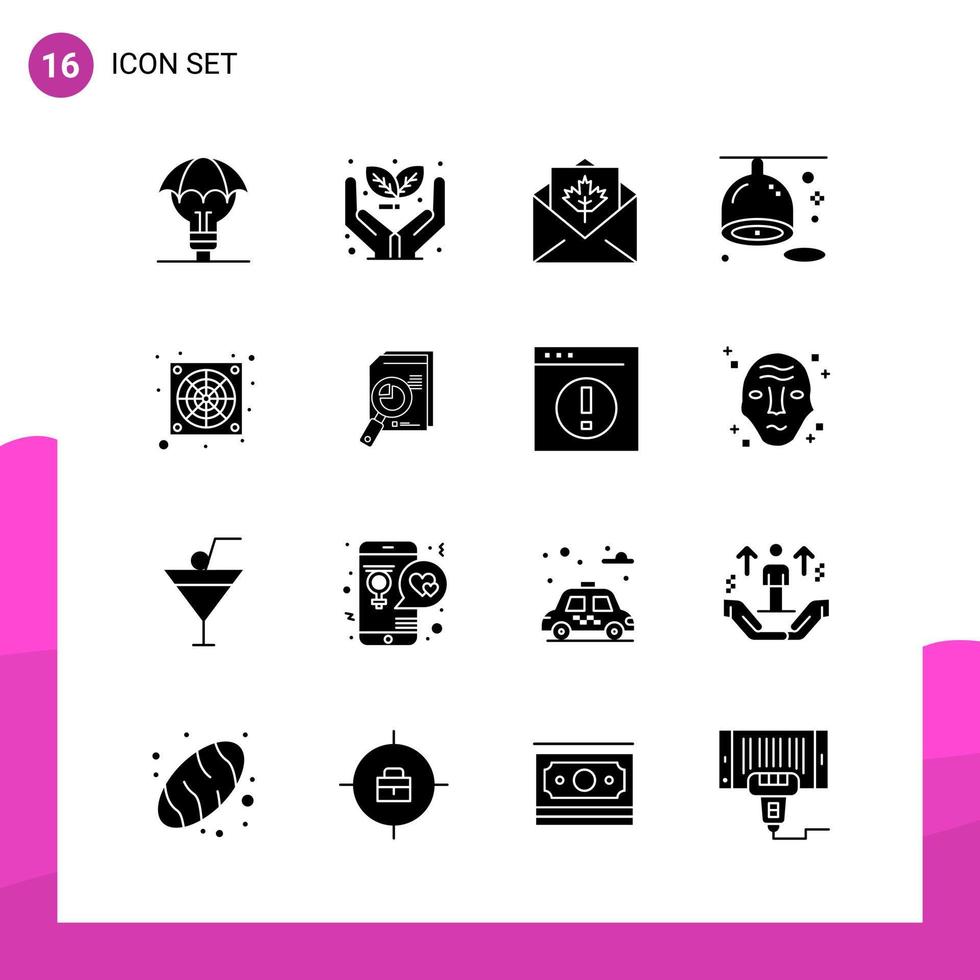 Glyph Icon set Pack of 16 Solid Icons isolated on White Background for responsive Website Design Print and Mobile Applications Creative Black Icon vector background