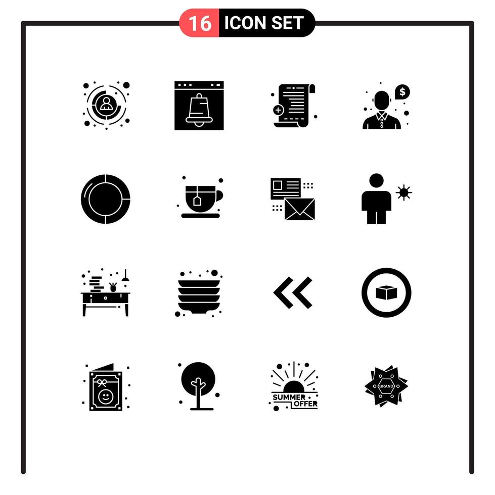 Stock Vector Icon Pack of 16 Line Signs and Symbols for finance business page support money Editable Vector Design Elements
