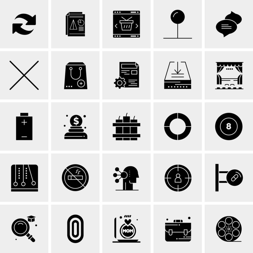 25 iconos de negocios universales vector ilustración de icono creativo para usar en proyectos relacionados con la web y dispositivos móviles