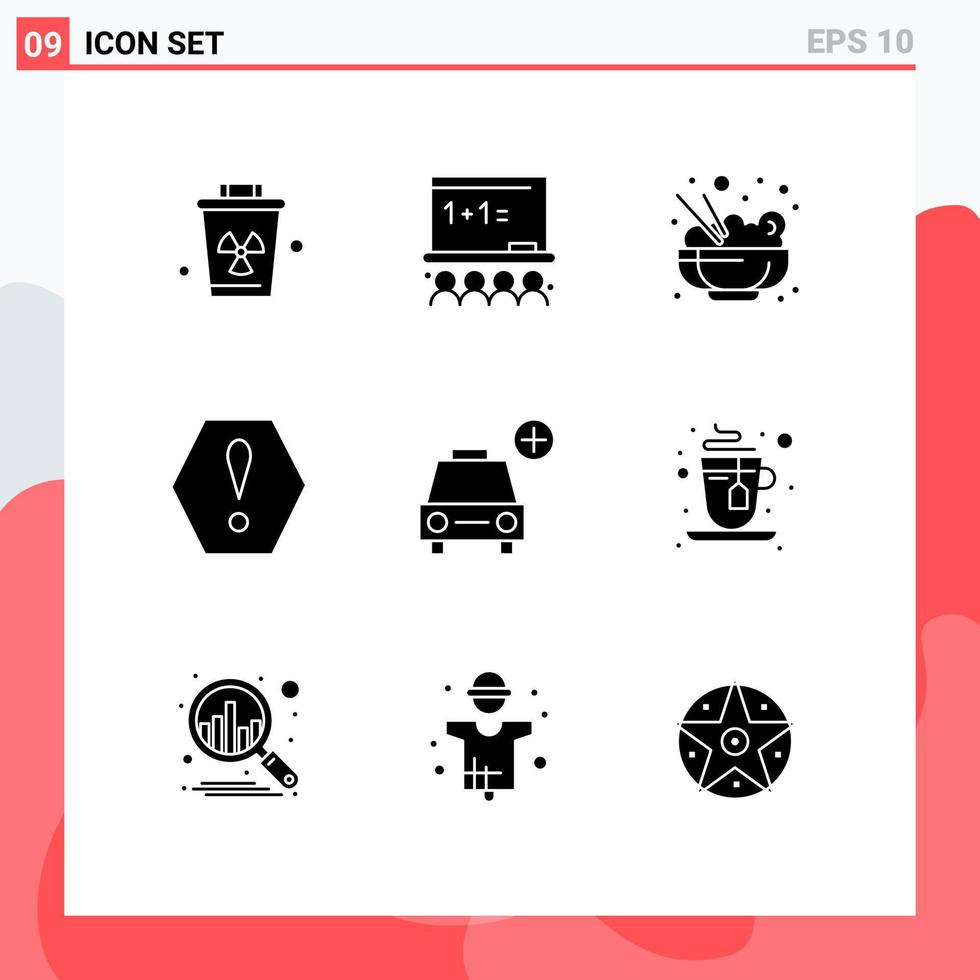 9 Creative Icons Modern Signs and Symbols of vehicles plus chinese car octagon Editable Vector Design Elements