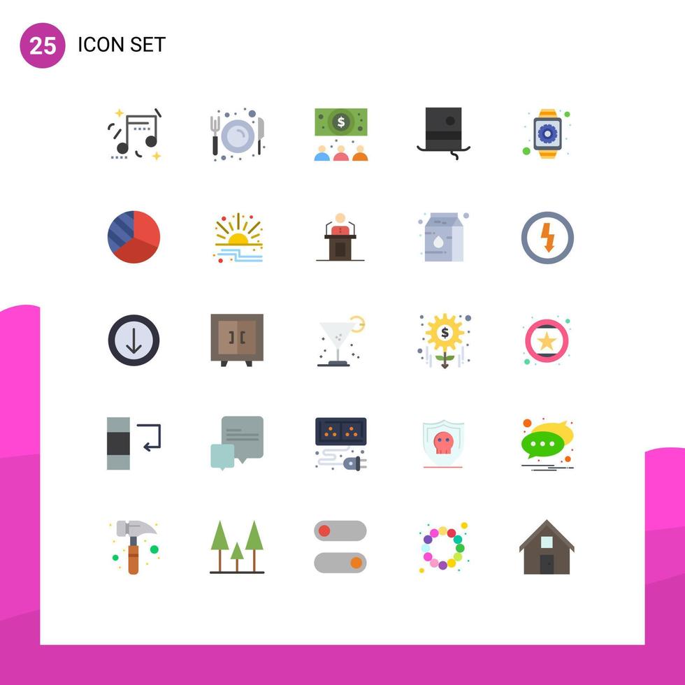 25 Creative Icons Modern Signs and Symbols of interface monocle restaurant hipster fashion Editable Vector Design Elements