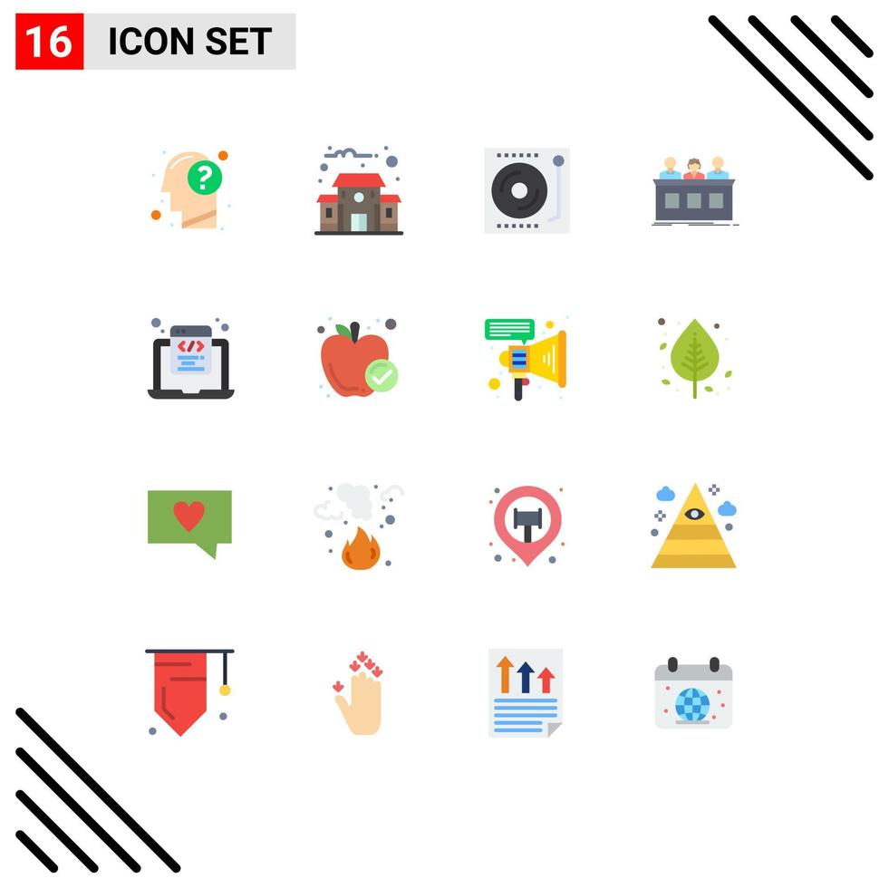 paquete de iconos de vectores de stock de 16 signos y símbolos de línea para el concurso de dispositivos expertos del jurado paquete editable de vinilo de elementos de diseño de vectores creativos