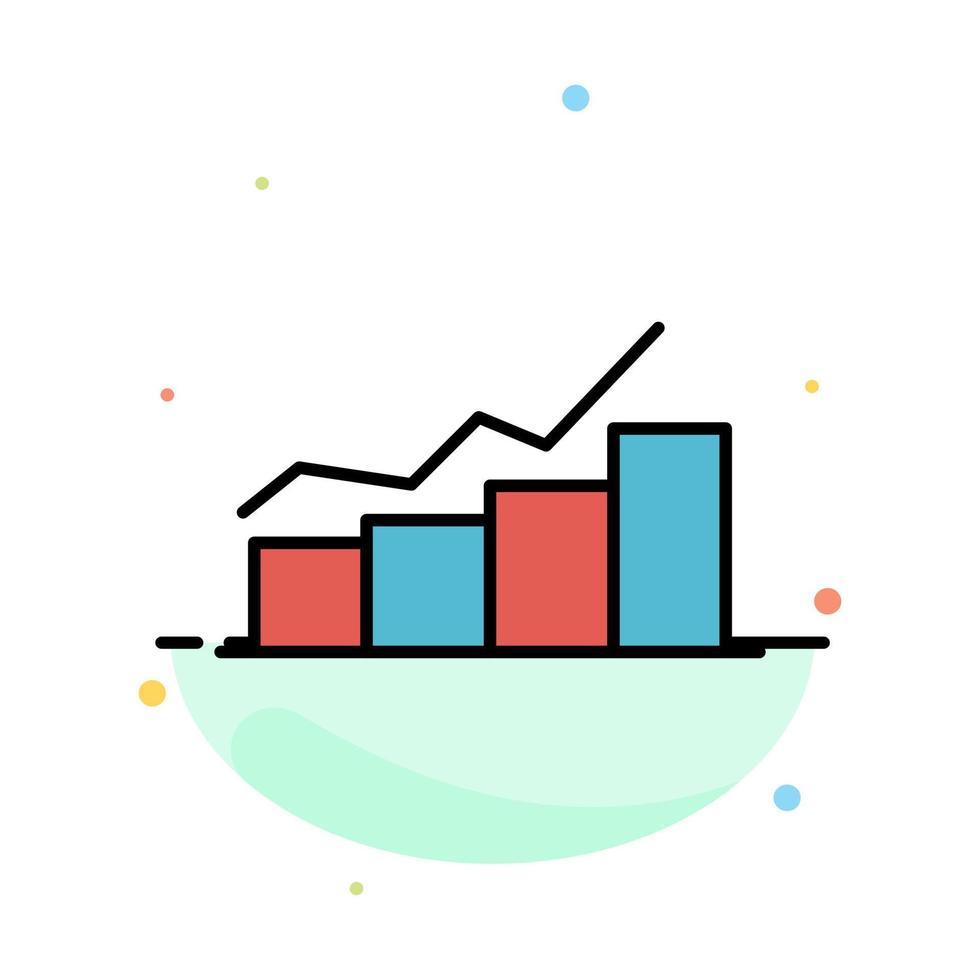 gráfico de crecimiento gráfico de diagrama de flujo aumento de progreso plantilla de icono de color plano abstracto vector