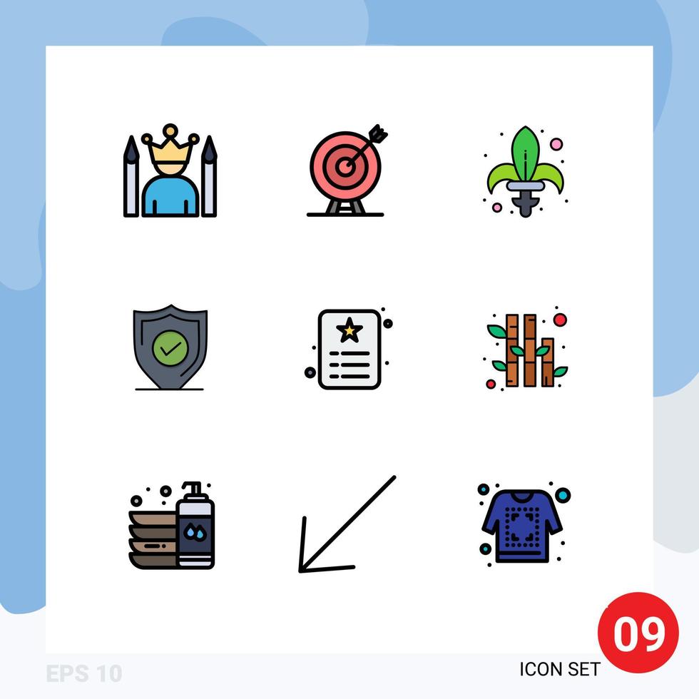 Stock Vector Icon Pack of 9 Line Signs and Symbols for security confirm arrow weapon mardi Editable Vector Design Elements