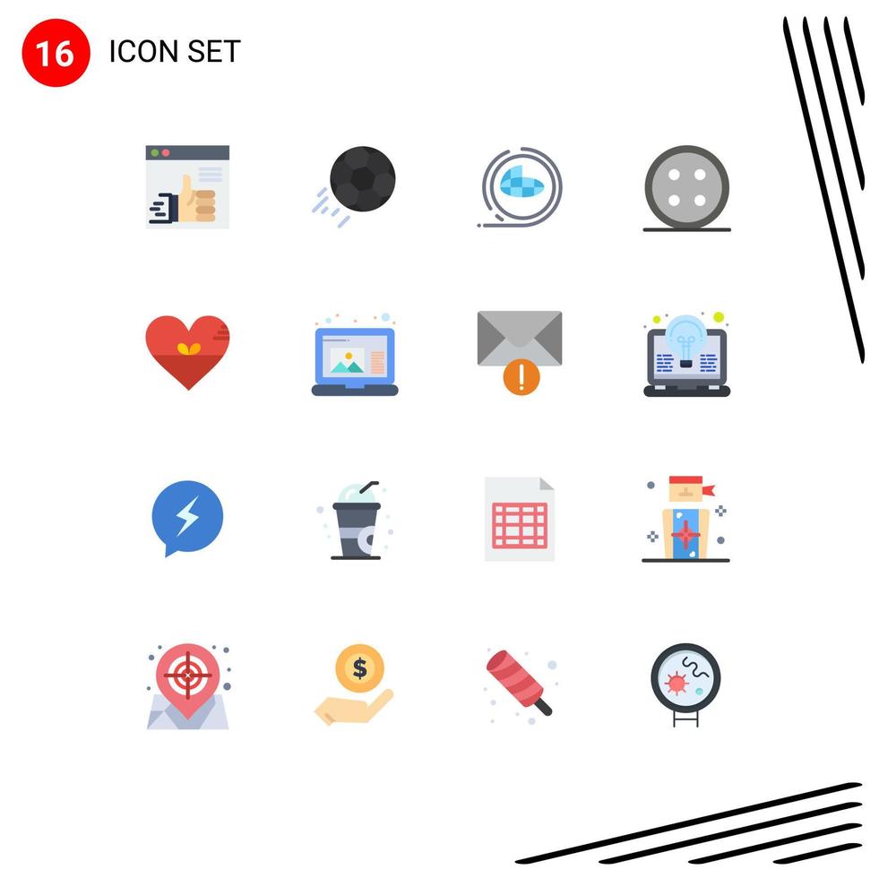 Flat Color Pack of 16 Universal Symbols of sewing accessories kick terra planet Editable Pack of Creative Vector Design Elements