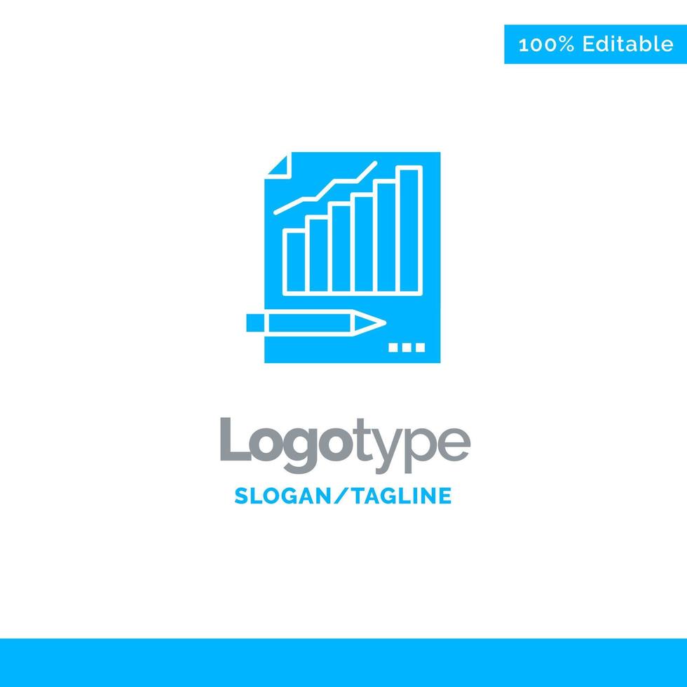 estadísticas análisis análisis negocio gráfico gráfico mercado azul sólido logotipo plantilla lugar para eslogan vector