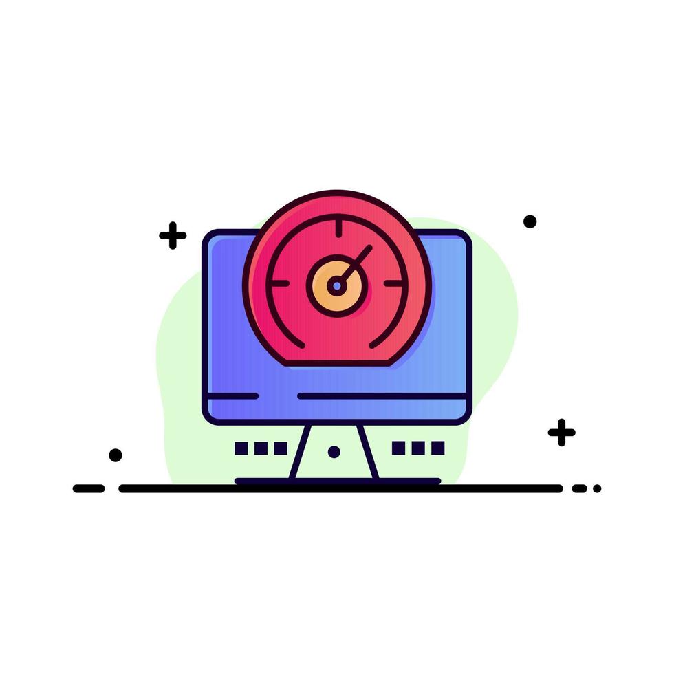 Compass Computer Timer Location  Business Flat Line Filled Icon Vector Banner Template