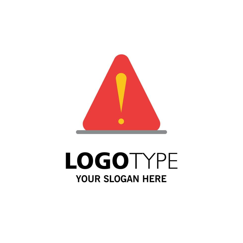 alerta peligro advertencia logística empresa logotipo plantilla color plano vector