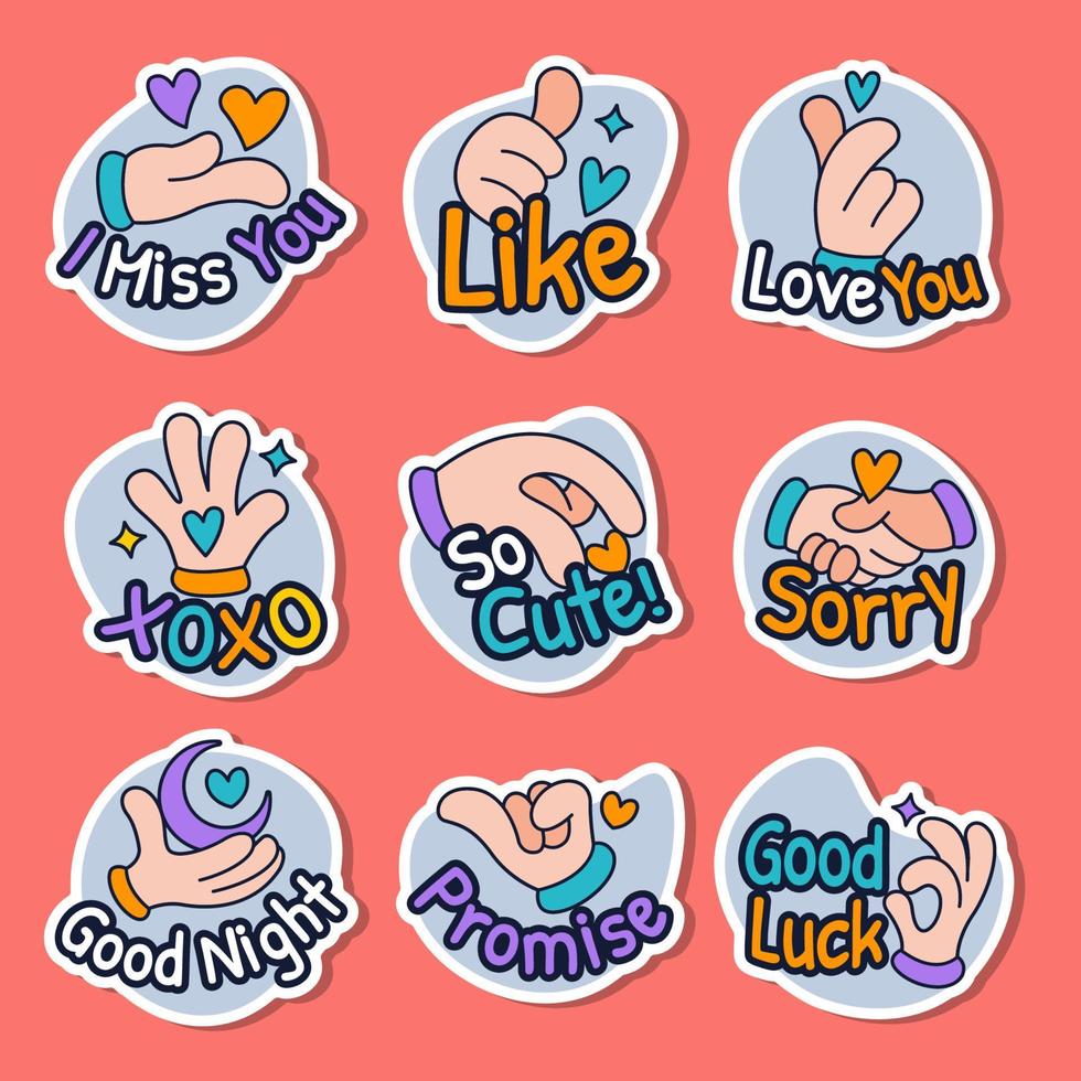 Affection Chat Sticker Set vector