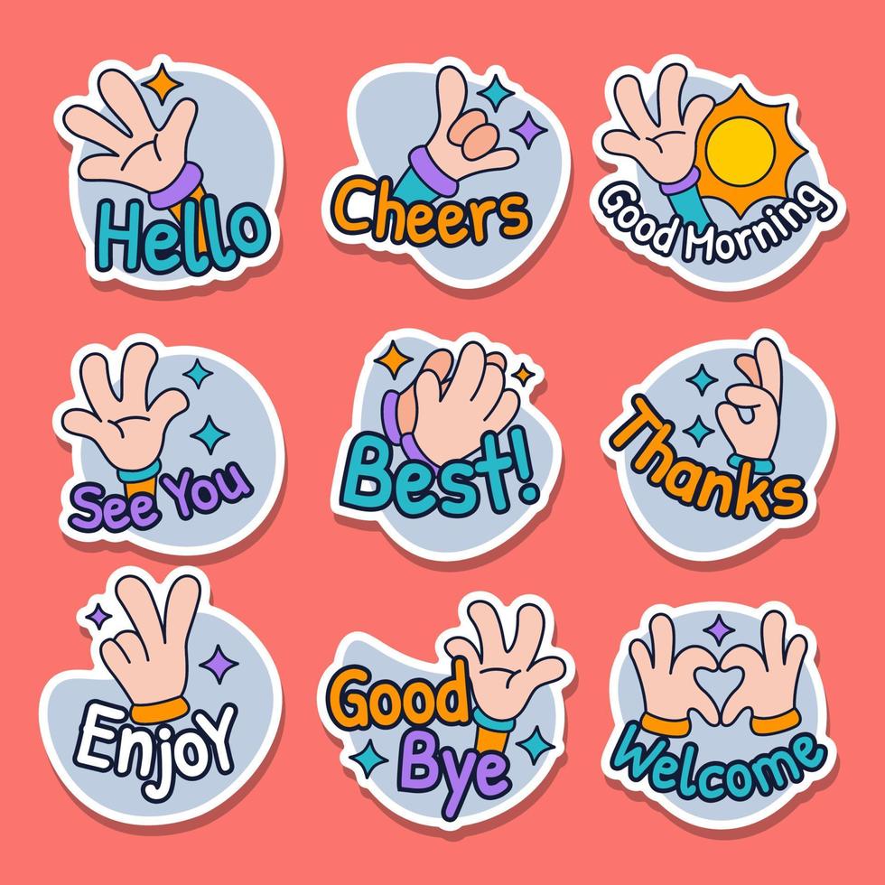 Greeting Chat Sticker vector