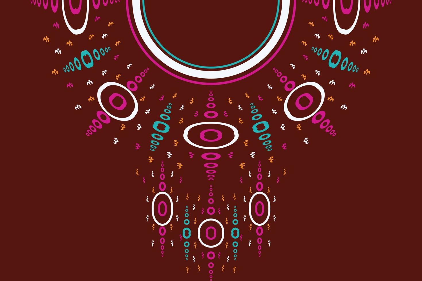 Kurti Neck Design Vector Motif A beautiful embroidery neckline design, round swirl motifs, geometrical pattern, and elements, Ombre Pattern Aztec style embroidery abstract Kurti Neck .