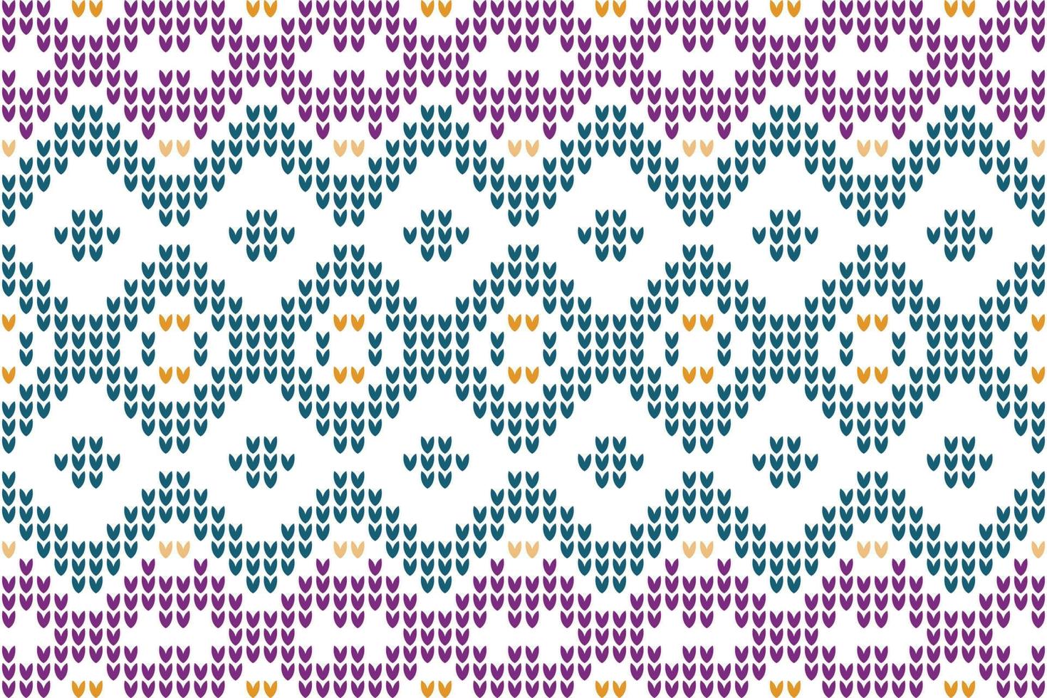 Vector illustration knitting pattern knitted fabric as background.