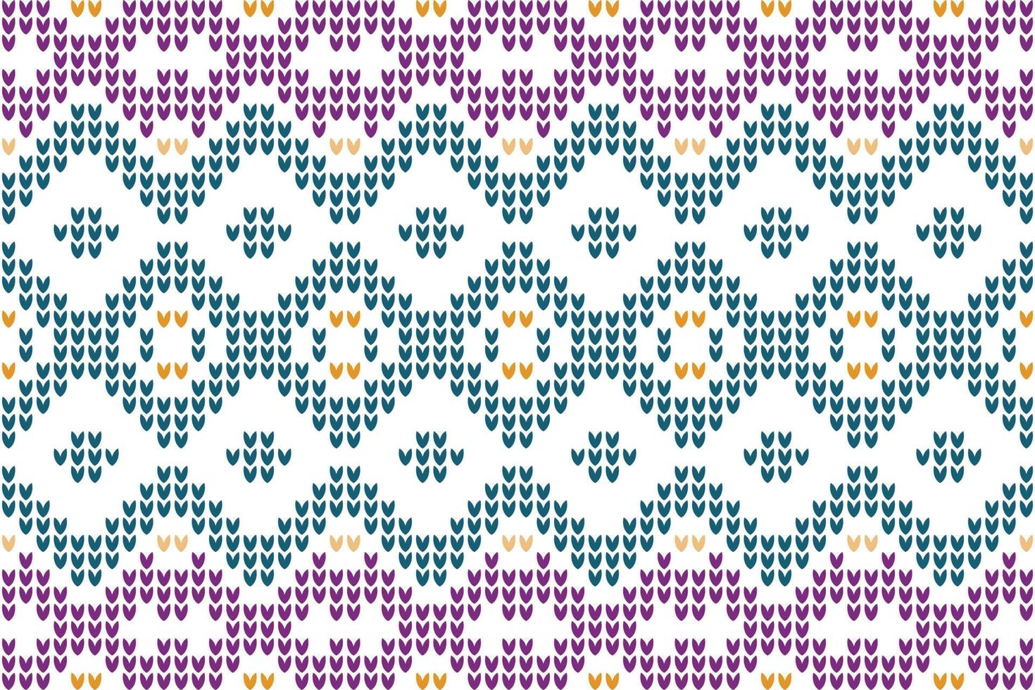 Vector illustration knitting pattern knitted fabric as background.