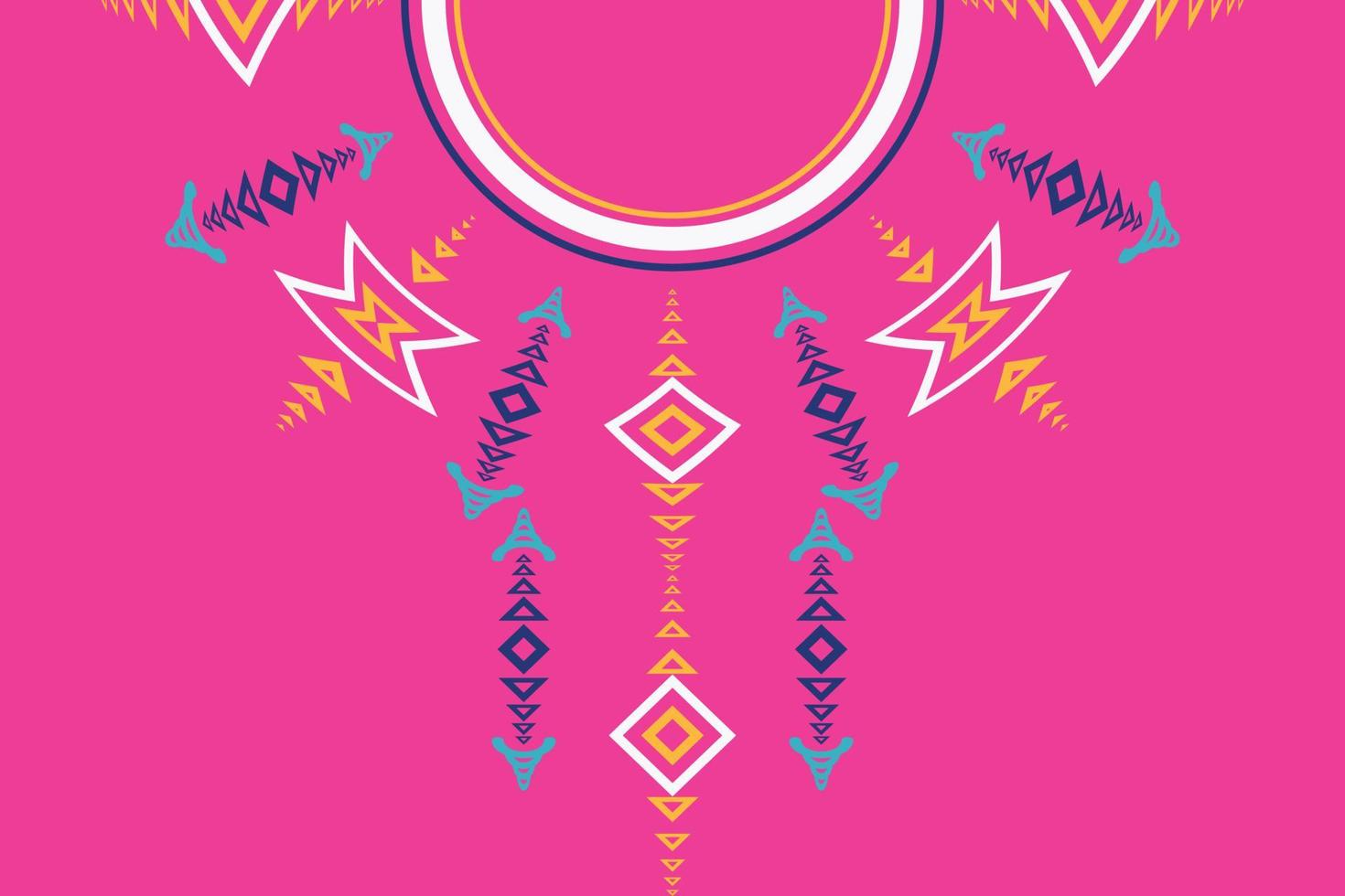 motivo vectorial de diseño de cuello kurti un hermoso diseño de escote bordado, motivos de remolino redondo, patrón geométrico y elementos, bordado de estilo azteca cuello kurti abstracto. diseño de textura vector