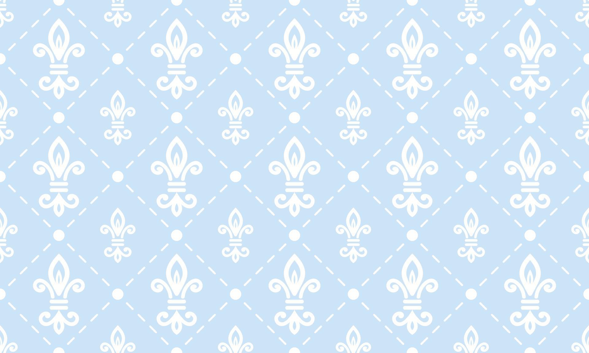 Damask Fleur de Lis pattern meaning vector seamless background