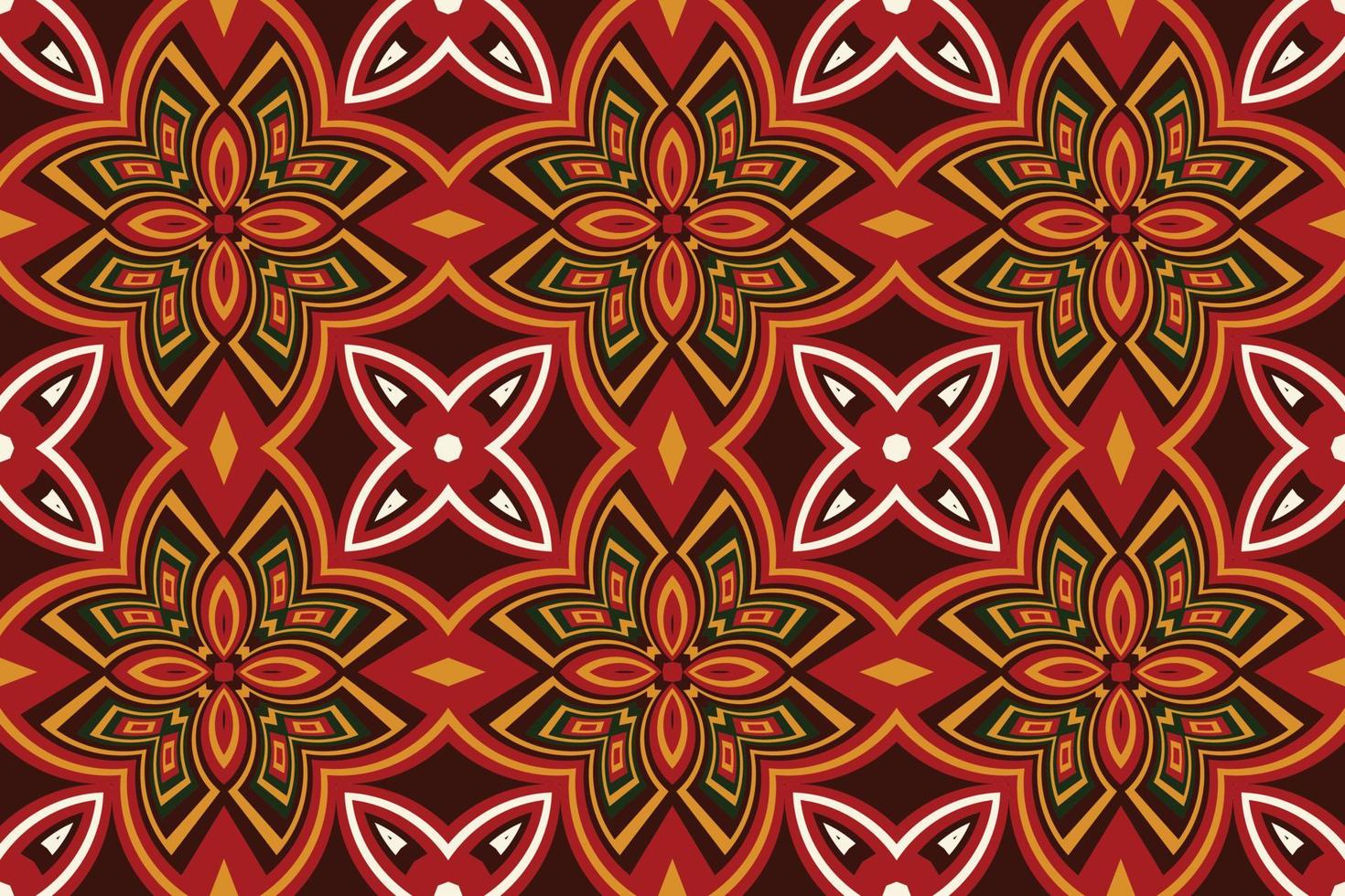 African Authentic Kente Cloth Tribal Seamless Pattern Traditional