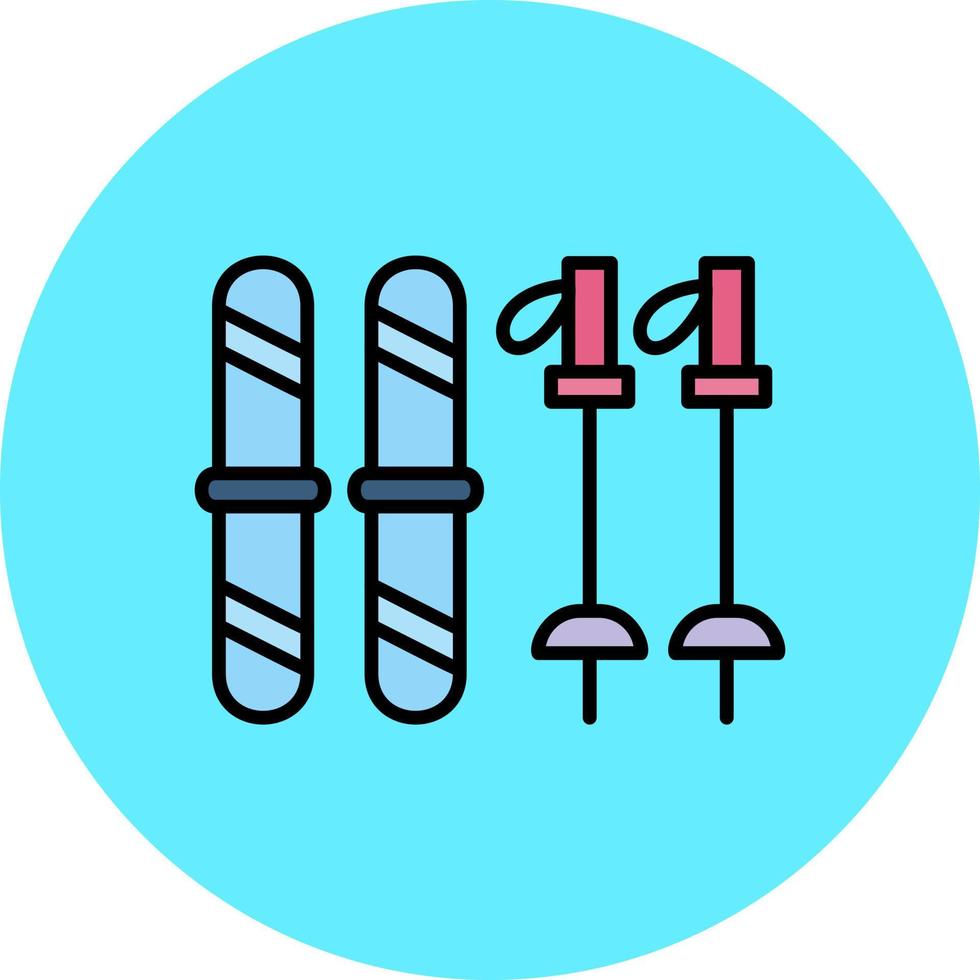 Ski Equipment Creative Icon Design vector