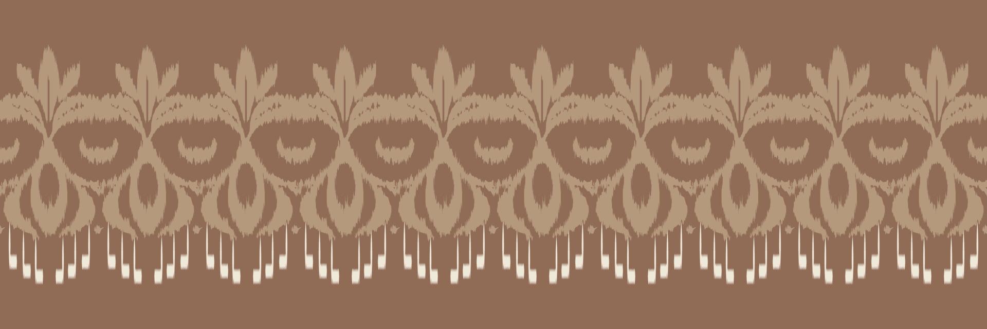 patrón sin costuras de arte tribal de borde ikat. étnico geométrico ikkat batik vector digital diseño textil para estampados tela sari mughal cepillo símbolo franjas textura kurti kurtis kurtas