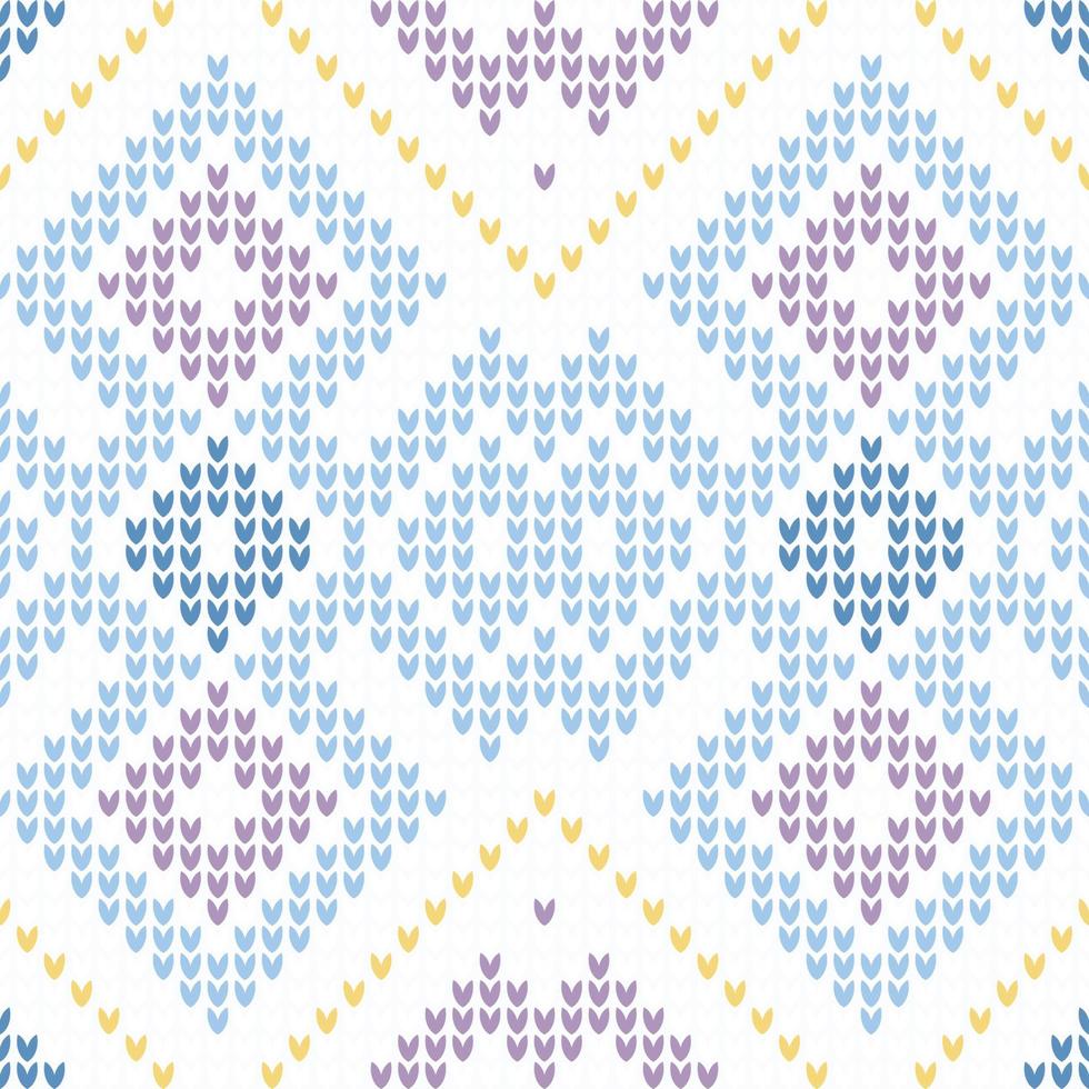 Very Beautiful mosaic knitting patterns which yarn is manipulated to create a textile or fabric. It is used to create many types of garments. Often used for Scarf afghans Ravelry Lace vector