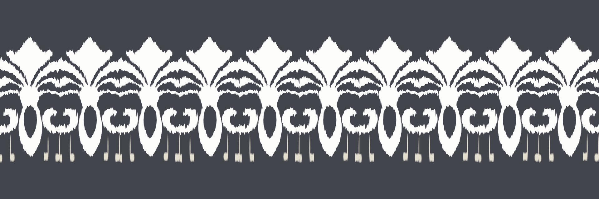 Ikat border tribal color Seamless Pattern. Ethnic Geometric Batik Ikkat Digital vector textile Design for Prints Fabric saree Mughal brush symbol Swaths texture Kurti Kurtis Kurtas