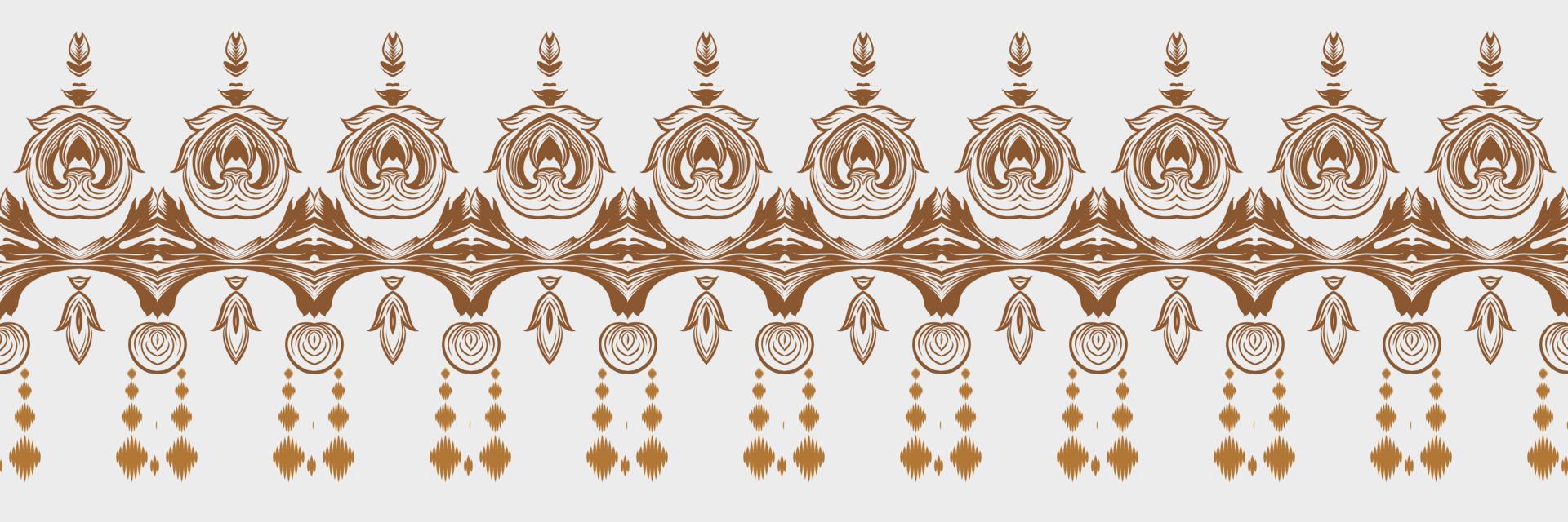 motivo textil batik ikat diseño de vector digital de patrones sin fisuras para imprimir saree kurti borneo borde de tela símbolos de pincel muestras con estilo